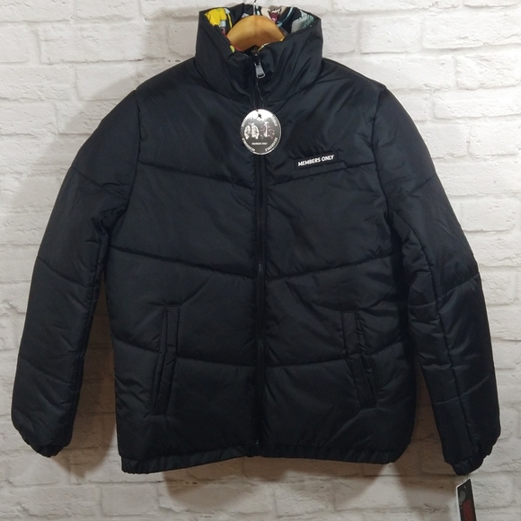 YSYS-B2 Members Only Nickelodeon SpongeBob SquarePants Reversible Puffer Jacket - Picture 9 of 12